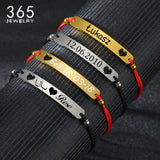 Custom Engraved Name Bracelet Stainless Steel Heart Couple Bangle