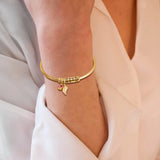 Personalized Engrave Name Cuff Bracelets Stainless Steel Women Jewelry