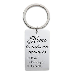 Custom Name Keychain for Mom, Stainless Steel Personalized Gift