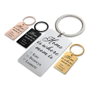 Custom Name Keychain for Mom, Stainless Steel Personalized Gift