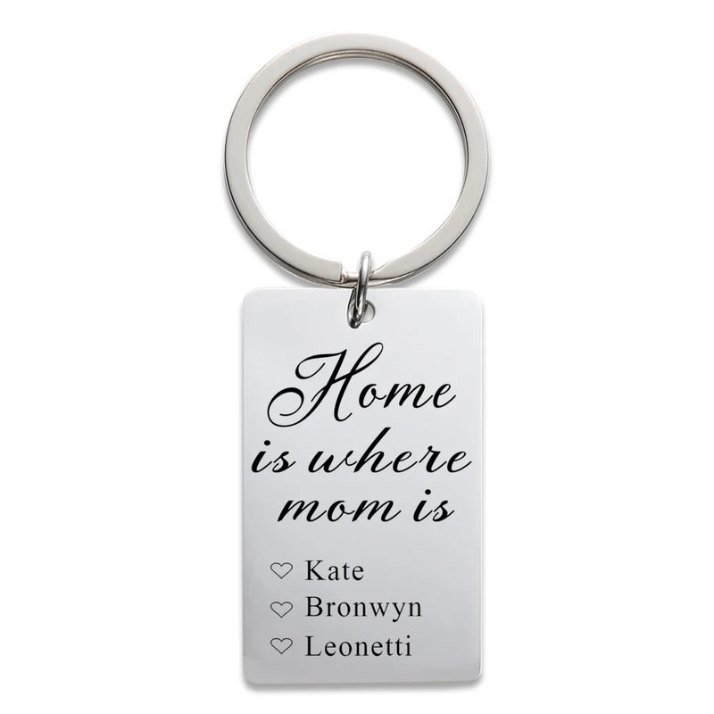 Custom Name Keychain for Mom, Stainless Steel Personalized Gift