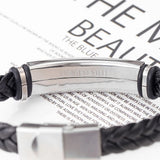 Personalized Name Leather Bracelet DIY Bracelet Men's Bangle