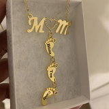 Personalized Engrave Name Necklace Crystal Heart Names Necklace