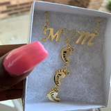 Personalized Engrave Name Necklace Crystal Heart Names Necklace