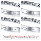 Engraved Silver Men Bracelet Titanium Steel Gift for Him