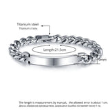 Engraved Silver Men Bracelet Titanium Steel Gift for Him
