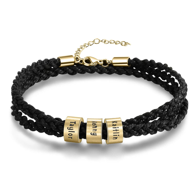 Customized Names Bracelet for Men Family Gift