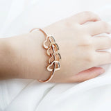Custom Engraved Heart Bracelet for Women, Stainless Steel Family Bracelet