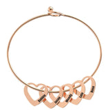 Custom Engraved Heart Bracelet for Women, Stainless Steel Family Bracelet