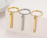 Personalized Engraved Bar Keychain in Stainless Steel