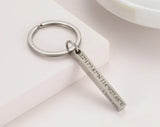 Personalized Engraved Bar Keychain in Stainless Steel