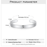 Personalized Birth Flower Cuff Bangles Stainless Steel Birth Month Bracelets