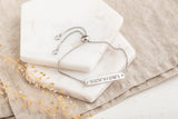 Personalized Engraved Bracelet, Stainless Steel Engraved Bracelet With Box Chain