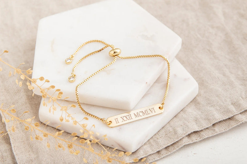 Personalized Engraved Bracelet, Stainless Steel Engraved Bracelet With Box Chain