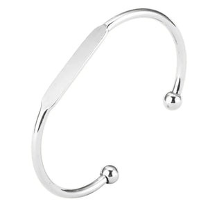 Custom Engraved Stainless Steel Cuff Bracelet - Personalized Name Bangle
