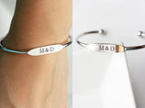 Custom Engraved Stainless Steel Cuff Bracelet - Personalized Name Bangle