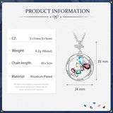 Custom Butterfly Birthstone Necklace for Mom - Personalized Engraved Jewelry