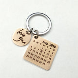 Engraved Date KeyChain Stainless Steel Anniversary Gift