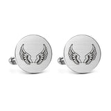 Engraved Cufflinks Clasp Scales of Justice Angel Wings Wedding Groom Gift