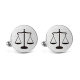 Engraved Cufflinks Clasp Scales of Justice Angel Wings Wedding Groom Gift