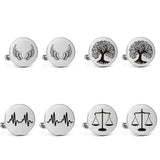 Engraved Cufflinks Clasp Scales of Justice Angel Wings Wedding Groom Gift