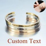 Personalized Engraved Name Copper Alloy Cuff Bracelet Bangle Jewelry