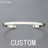 Personalized Engraved Name Copper Alloy Cuff Bracelet Bangle Jewelry