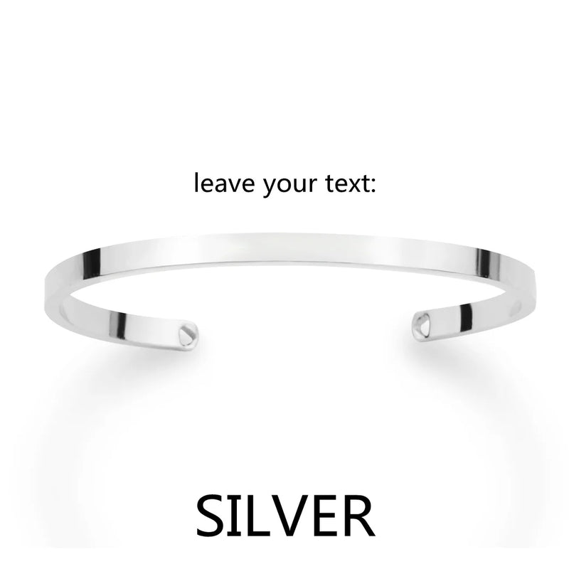 Personalized Engraved Name Copper Cuff Bracelet Bangle