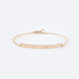 Personalized Roman Number Bar Bracelet Stainless Steel Name Bangle