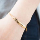 Personalized Roman Number Bar Bracelet Stainless Steel Name Bangle