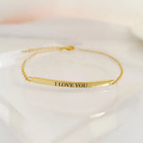Personalized Roman Number Bar Bracelet Stainless Steel Name Bangle
