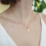 Custom Engraved Logo Nameplate Necklace Stainless Steel Letter Pendant