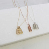 Custom Engraved Logo Nameplate Necklace Stainless Steel Letter Pendant