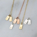Custom Engraved Logo Nameplate Necklace Stainless Steel Letter Pendant
