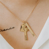 Personalized Engraved Name Bar Necklace Heart Charm Pendant Stainless Steel