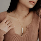 Personalized Engraved Name Bar Necklace Heart Charm Pendant Stainless Steel