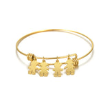Engraved Name Boy Girl Kid Child Change Charms Family Bracelet Stainless Steel