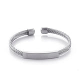 Personalized Engraved Name Bracelet Hand Woven Stainless Steel