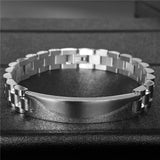 Personalized Engraved Name Bracelet Men Stainless Steel Link Chain ID Bracelet