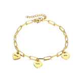 Personalized Engraved Name Bracelet with Heart Charm