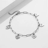 Personalized Engraved Name Bracelet with Heart Charm