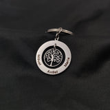 Custom Engraved Name Keychain Tree of Life Pendant