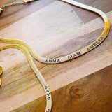 Custom Engraved Flat Snake Chain Choker Necklace