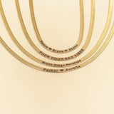 Custom Engraved Flat Snake Chain Choker Necklace