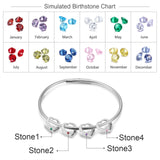 Personalized Heart Charm Bracelet with Birthstones
