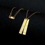 Personalized Engraved Name Symbol Vertical Bar Necklace