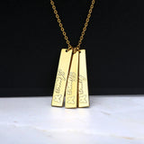 Personalized Engraved Name Symbol Vertical Bar Necklace