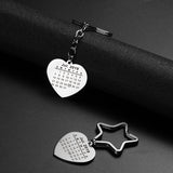 Personalized Engraved Photo Calendar Keychain Heart Star Keyring Name Key chain