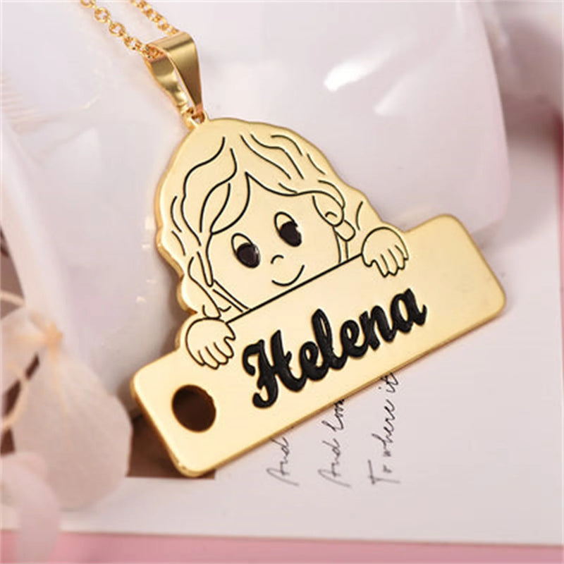 Custom Engraved Photo Pendant Necklace - Stainless Steel