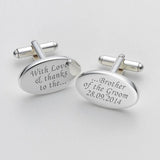 Personalized Engraved Stainless Steel Cufflinks - Father of the Bride Gift